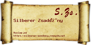 Silberer Zsadány névjegykártya